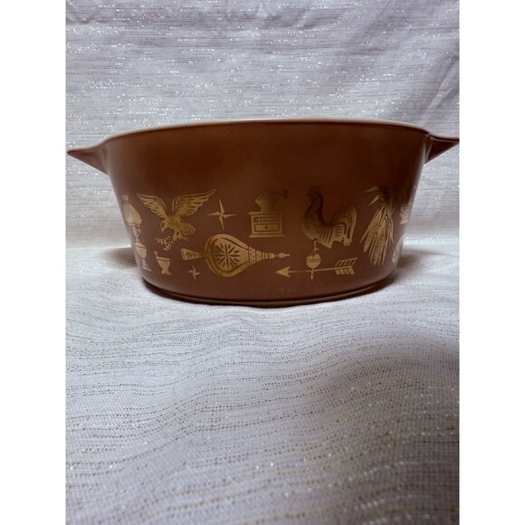 Vintage Pyrex 475-B 2 1/2 Qt Early American White Nesting Round Handles *No Lid* - Picture 5 of 10